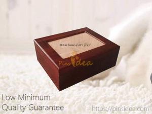  Cheap Affordable Wholesale Small Order Wooden Keepsake Memorial Pet Urn Box with Picture Frame, Laser Engrave Logo Manufactures