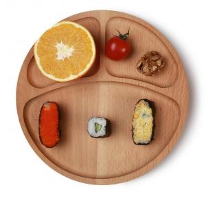  Round wooden charger plate with dividers Manufactures