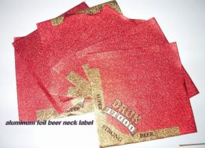  Embossing Square Aluminum Foil Labels  Beer Neck Label Eco Friendly 105mm X105 mm Manufactures