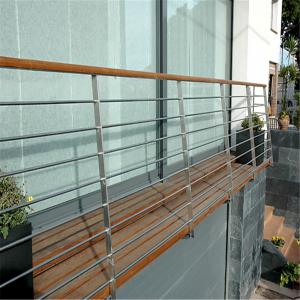  Outdoor metal railing systems with oak wooden handrail design Manufactures