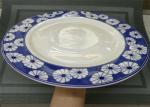  Dia. 27cm White Porcelain Plates  Ceramic Round Plate Decorative Pattern Wide Rim Manufactures