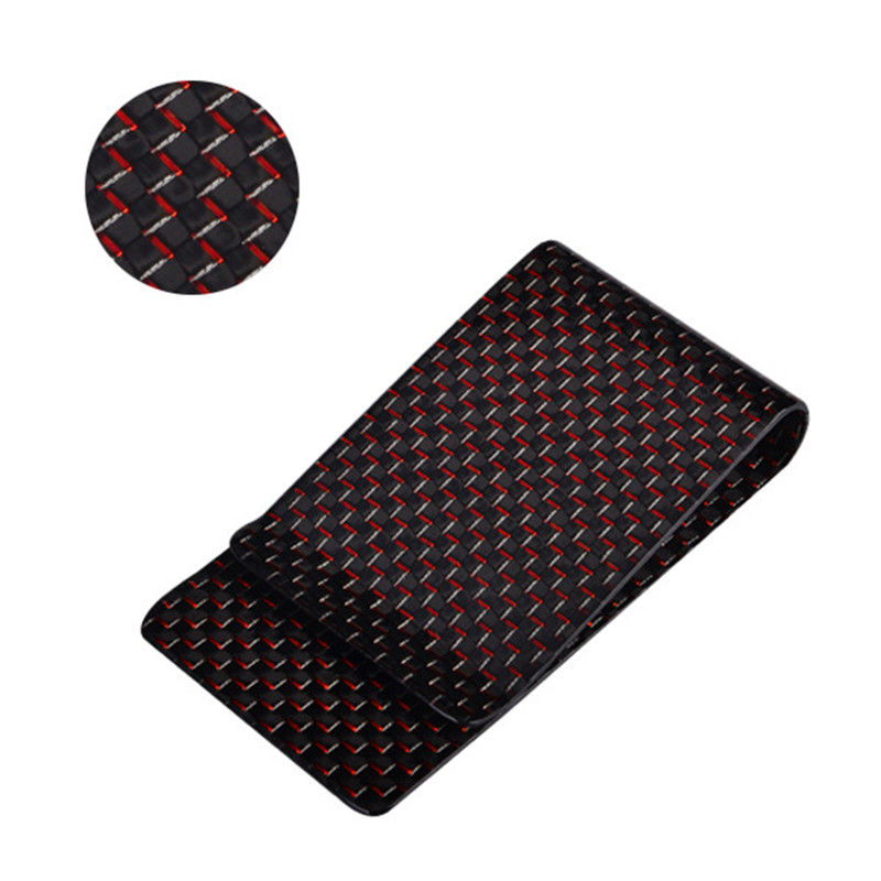  Metallic Color (Red/Blue/Green/Silver/Gold) Lacing Carbon Fiber Money Clip For Credit Card and Cash Holder Manufactures