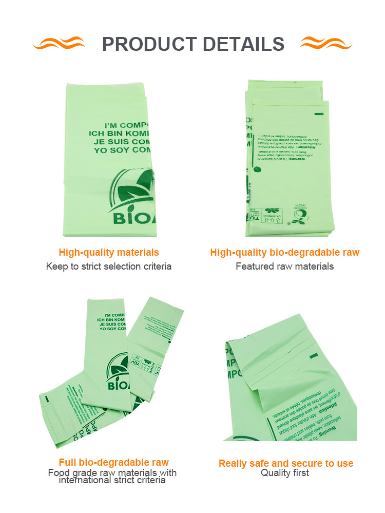 Gravnre Printing Plastic Packaging Bag Biodegradable Corn Starch Poly Bags