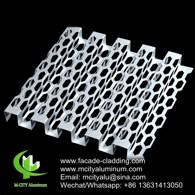  AUDI facade panel with perforated pattern bending sheet aluminum 3mm sliver color Manufactures