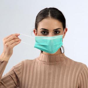  Breathable Safe Disposable Medical Face Mask Green Color For Personal Care Manufactures