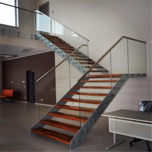  Modern house staircase design with double stringers design Manufactures