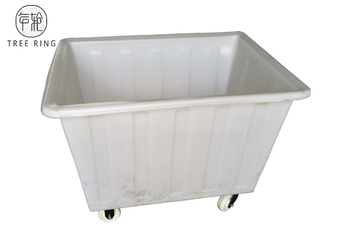  450kg Load Poly Box Truck , Plastic Laundry Bin On Wheels For Dyeing Industries 450 L Manufactures