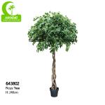  Fire Retardant Aesthetic Faux Ficus Plant , 8ft Artificial Palm Tree In Green Manufactures