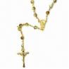 Buy cheap Glass Beaded Rosary Necklace/Chain, OEM Orders are Welcome from wholesalers