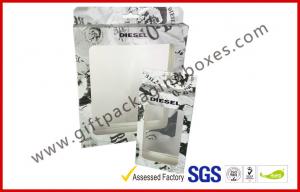  Rectangle Fashion Coated Paper Packaging Box with Hanger, Spot UV Foldable Card Board Packaging Manufactures