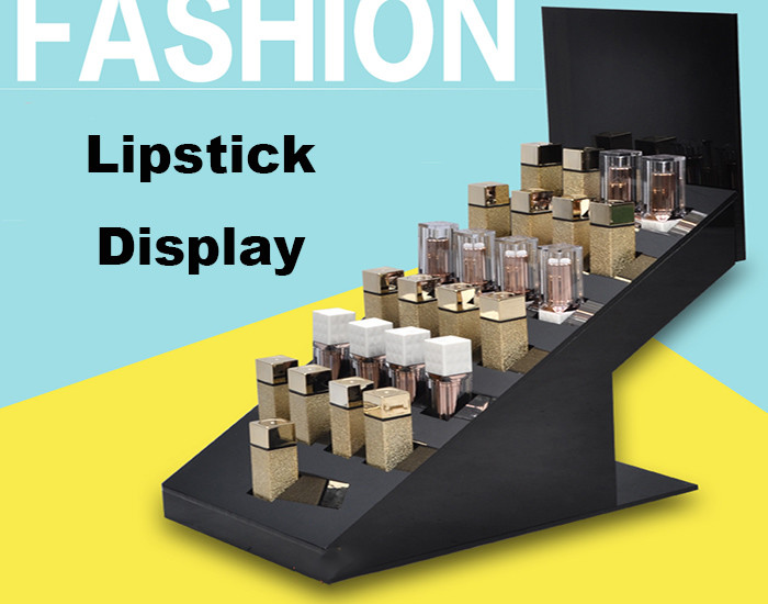  High End Retail Cosmetic Display Cases Lipstick Display Stand Eco Friendly Material Manufactures