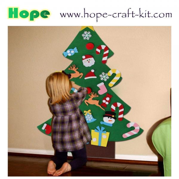 Merry Christmas Tree Decoration Hanging Pendants Felt Craft DIY Material for Kid Ornament Creative Craft Kits OEM ODM