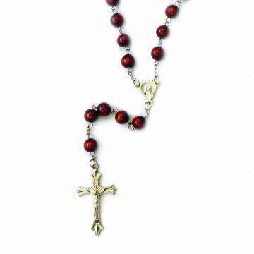  Wooden Beaded Cross Necklace, Customized Colors are Accepted Manufactures