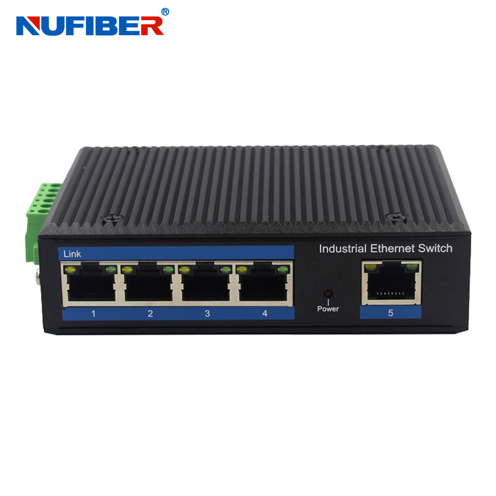  IP40 Din Rail Mount Network Switch Hub 5 Port Gigabit Rj45 UTP Interface Manufactures
