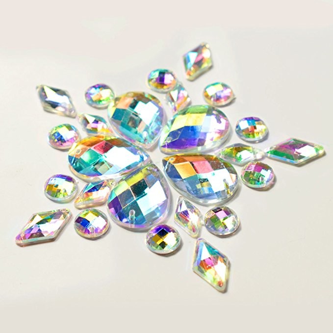  Colorful Pear Shaped Sew On Glass Crystals , Extremely Shiny Sew On Gemstones Manufactures