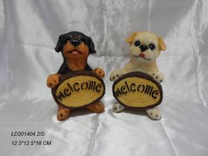  Polyresin animals dog with welcome brand Manufactures