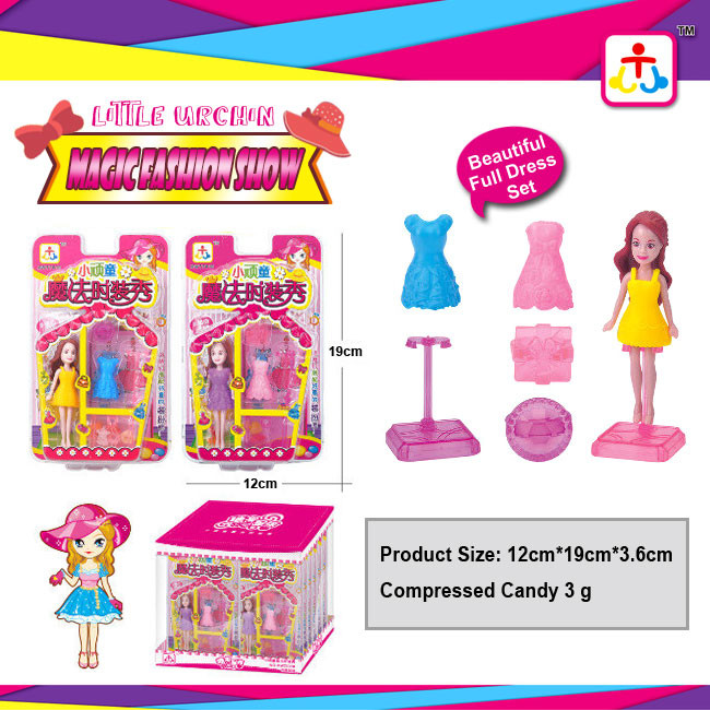  Magic fashion show toys for girl with press candy Manufactures