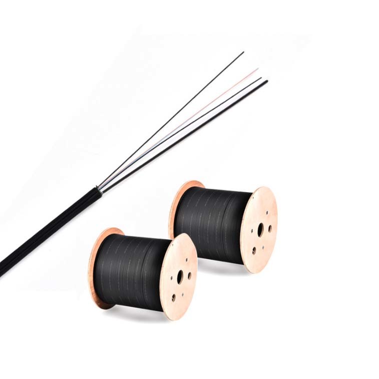  2 Core FRP KFRP Steel Wire FTTH Drop Cable Bow Type Black Color PVC Steel Wire Manufactures