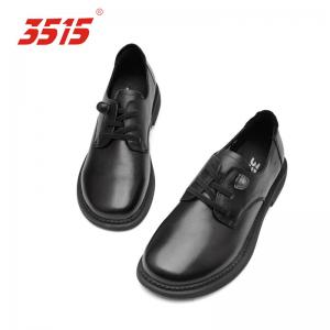 China 3515 British Lace Up Leather Shoes PU Insole Black Leather Dress Shoes on sale