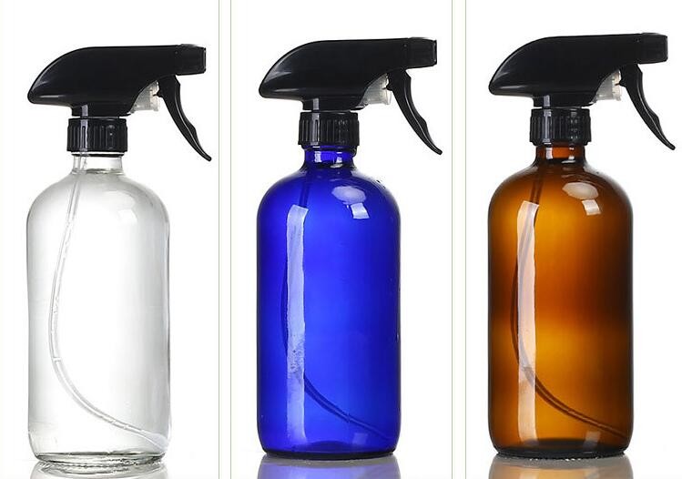  PET bottles with trigger sprayer, clear, cobalt and amber color bottles Manufactures
