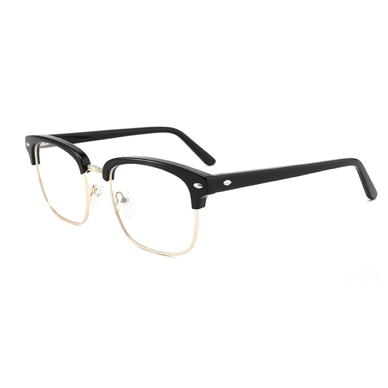  Square Men'S Acetate Metal Glasses Designer Non Prescription Clear Lens Manufactures