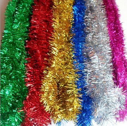  Christmas tinsel garland, decor wreath in different X'mas color Manufactures