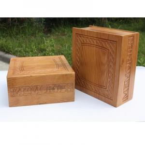  Wooden people urns, book shape design urns box, laser engraved logo on box Manufactures