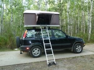  Automobile Hard Case Roof Top Tent , Double Layer Hard Shell Camping Tent Manufactures