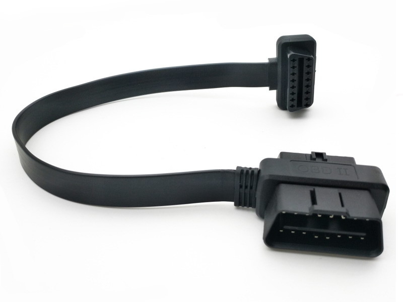  Pass Through To OBD2 Flat Extension Cord For OBD Connectors And Plugs Manufactures