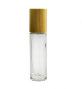  Tansparent glass roll jars with bamboo caps, clear glass roll bottle Manufactures