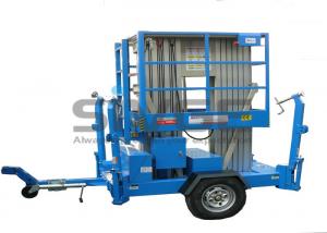  Aluminium Alloy Hydraulic Work Platform , 10m Dual Mast Trailer Mounted Boom Lift Manufactures