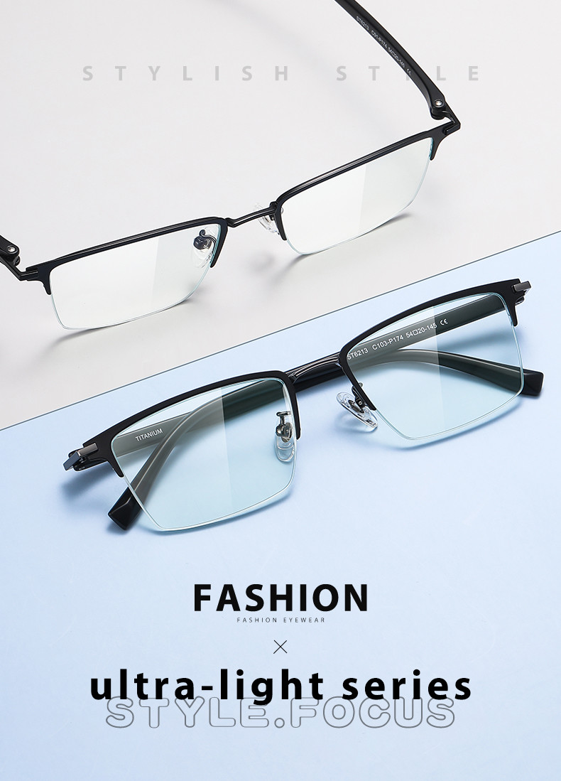 OEM/ODM Combination Glasses Half Frame Blue Light Blocking Eyewear