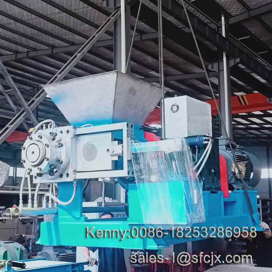  Force Feeding Single Screw Rubber Extruder With Strainer Manufactures