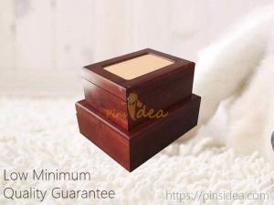 Pet Aftercare Memorial Gifts Pine Wooden Tribute keepsake locking box with photo frame on lid, gold lock and key. Manufactures