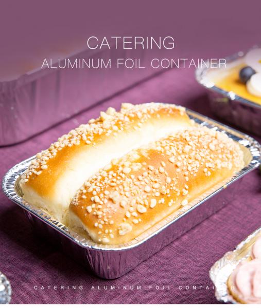Disposable Wrinkle Wall Silver Aluminum Foil Food Container For Restaurant