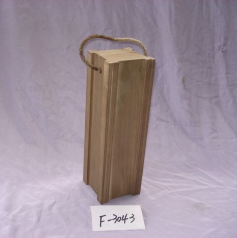  wooden slide lid single bottle wine box with handle, paulownia wood box Manufactures