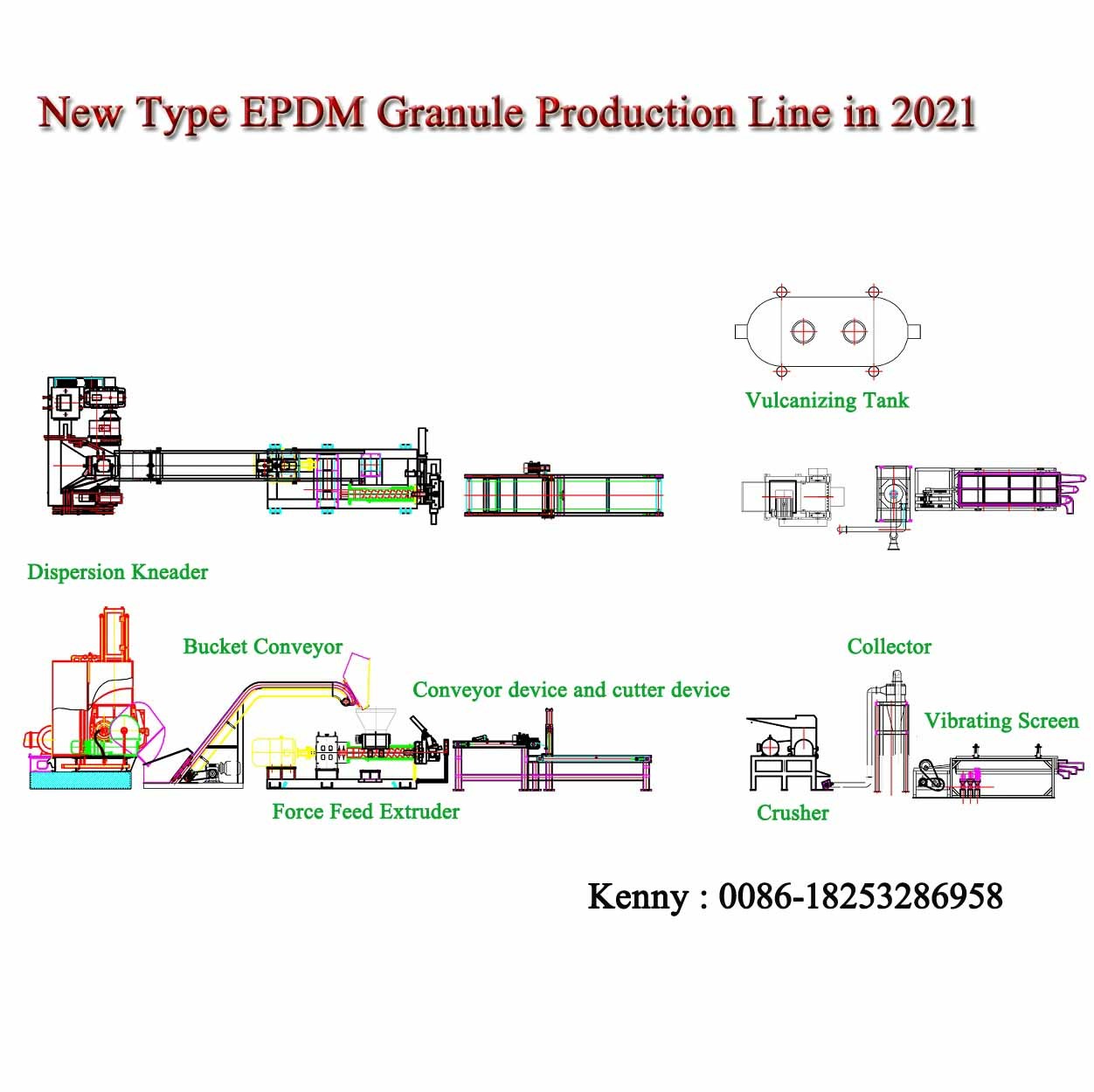  EPDM Granule Production Line / EPDM Pellet Making Machine for Rubber Runway Manufactures