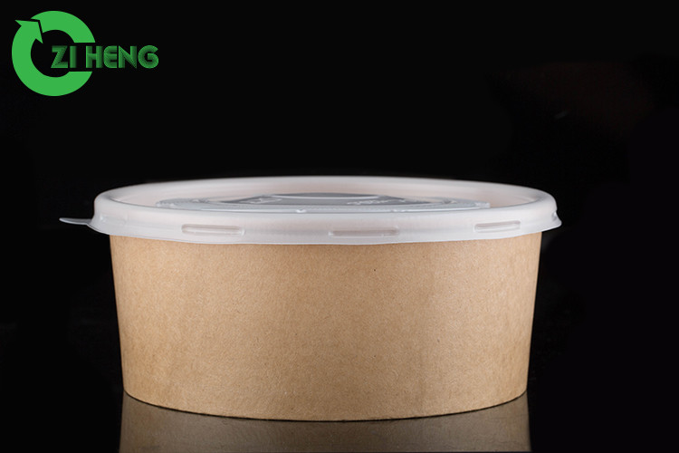  Oven Proof Recyclable Kraft Paper Bowls Double PE Coating Cardboard Food Bowls Manufactures