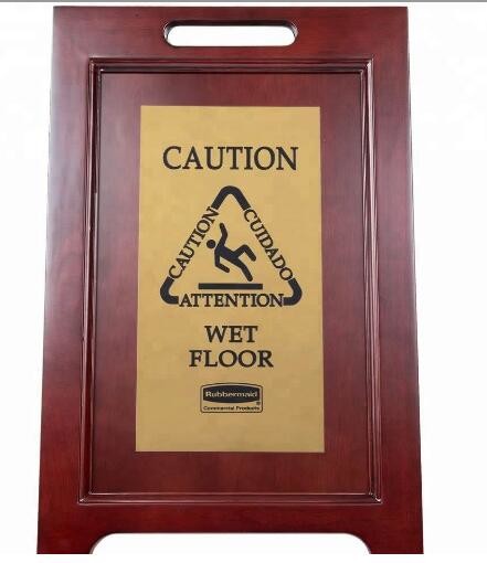  2-Sided Wooden Floor Signs, Warning signs in hotels Manufactures