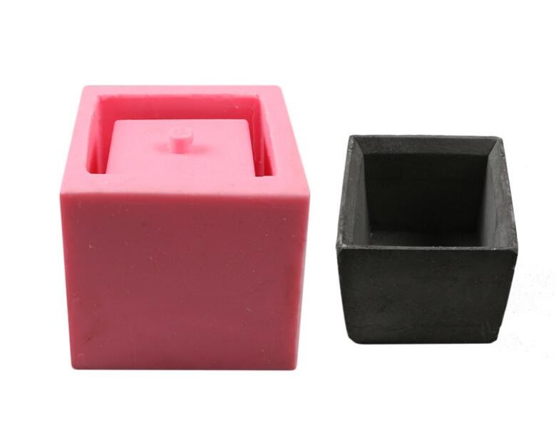  Pink square silicone mold for planters, concrete succulent plants mold Manufactures