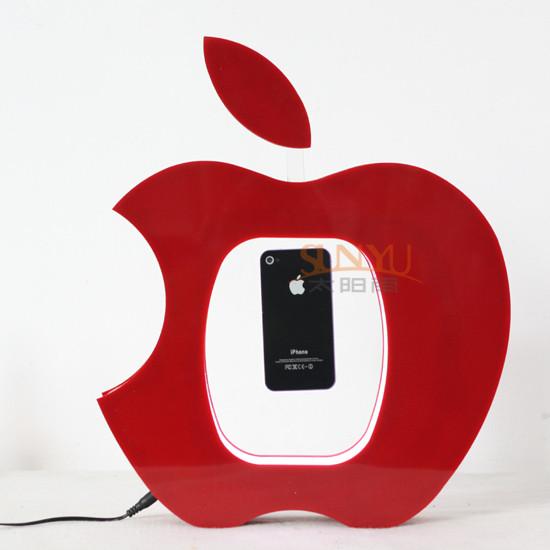 Table Advertising Stands Acrylic Mobile Phone Holder Magnetic Levitation Floating Display Apple Shaped