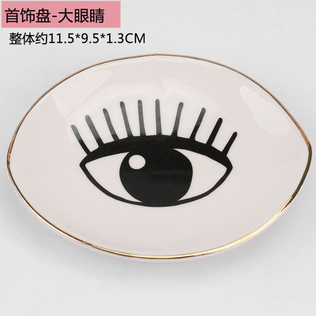  Ceramic Jewelry display plates, big eyes long eyelashes plates Manufactures