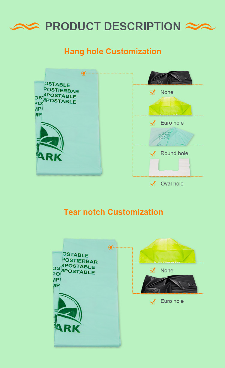Intercon Pack Plastic Packaging Bag Biodegradable Cornstarch Carrier Bags