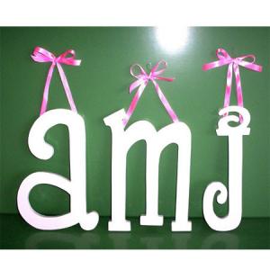  Wooden letters large sizes in Matt white color, letter with ribbon  Manufactures