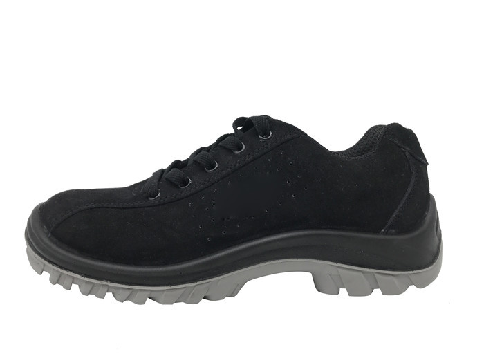  Lapped Seam Black Work Shoes Lining Stamp With Machine Sewn Construction Manufactures