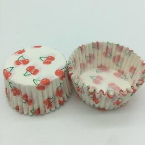  Cherry Pattern Greaseless Cupcake Liners , Muffin Cake Paper Cups For Children Party Manufactures