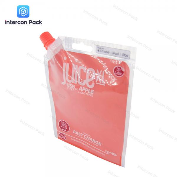 Fruit Juice Spouted Liquid Stand Up Pouches PE Material Customized Logo