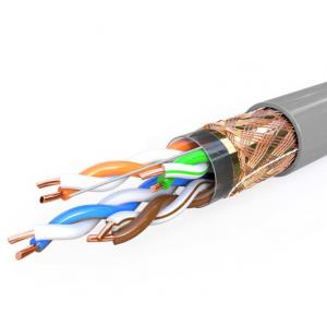  4P Twisted Pair Blue Cat6 Shielded Cable 305m Indoor 0.52mm To 0.58mm Manufactures