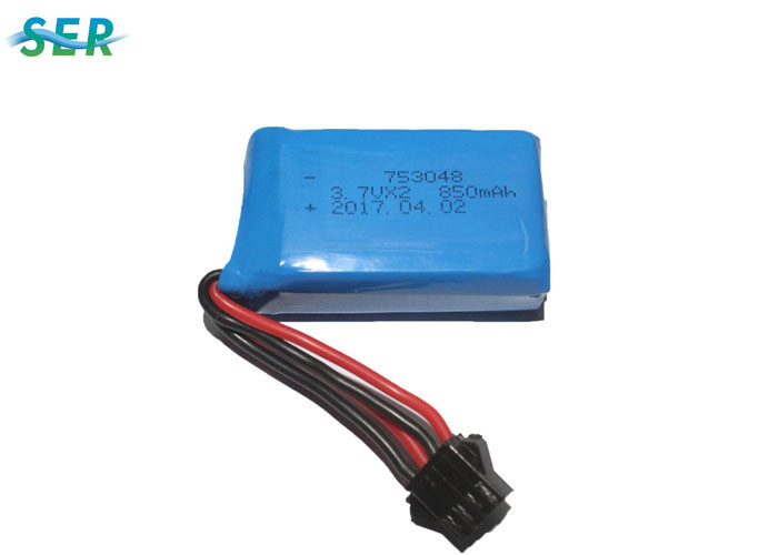  Toy Helicopter RC Drone Battery 7.4V 753048 2S 850mAh With PCM XH/JST/SM Connector Manufactures
