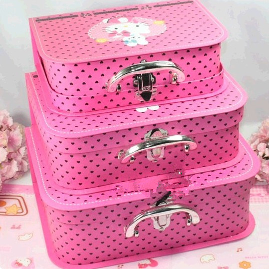  Cardboard suitcases with handle & clasp, hello kitty suitcases Manufactures